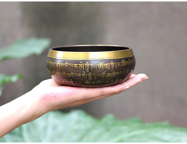 Zensoullab Nepal Xizang Himalaya Bowl Buddha Sound Bowl Buddha Sound Bowl Singing Bowl Yoga Meditation Himalaya Bowl Ear Cleaning Healing Copper Chime Stone