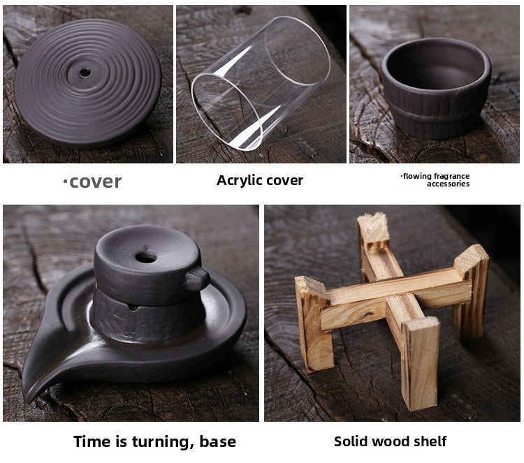 zensoullab Purple Clay Backflow Incense Burner Home Decor Creative Fortune Comes Windproof Cover Backflow Incense Burner Original