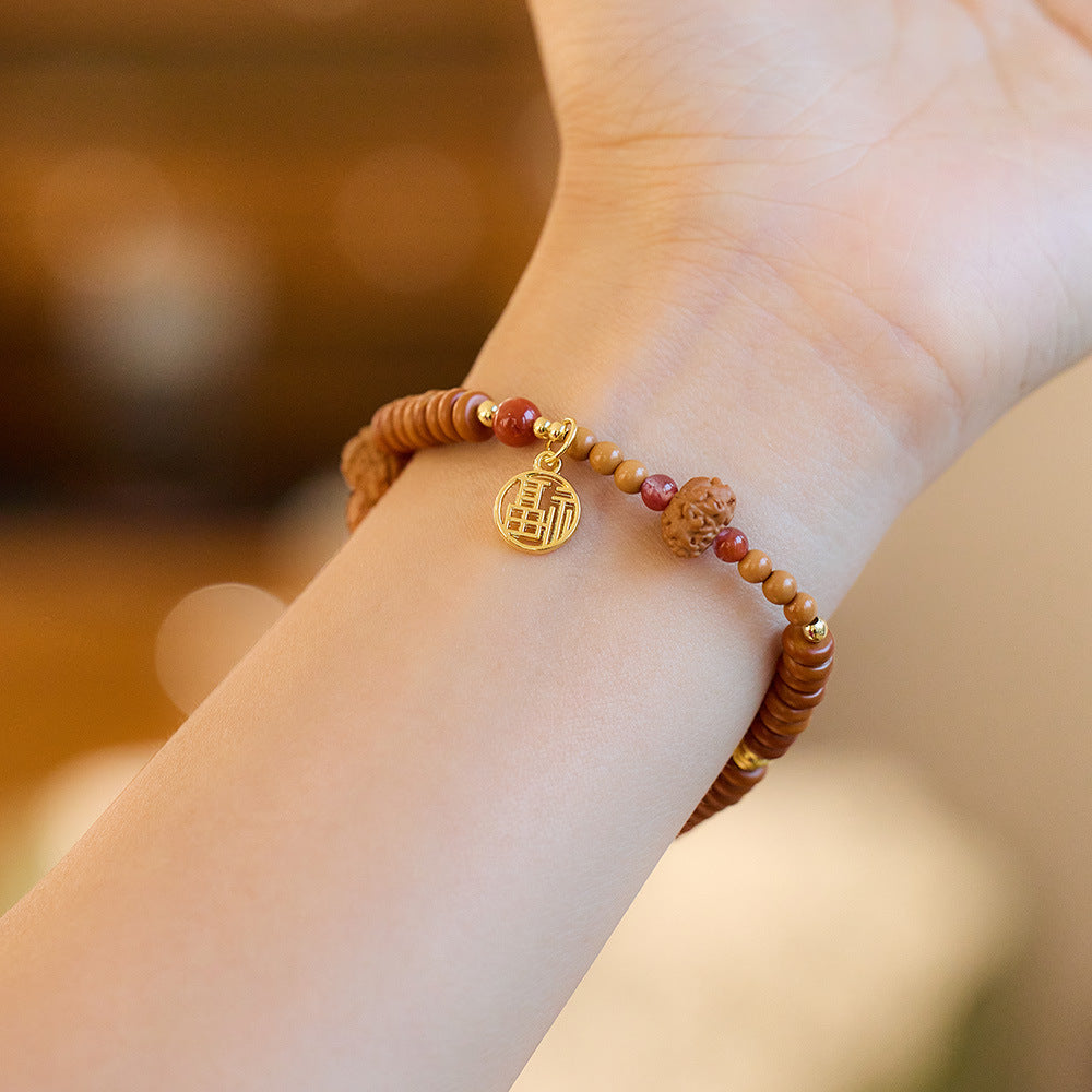 zensoullab Original Vajra Bodhi Bracelet Olive Kernel Tea Crystal Agate Crystal