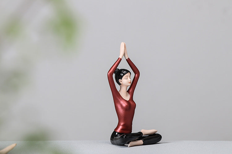 zensoullab Premium Ceramic Figure Yoga New Chinese Style Home Living Room Modern Ornament Lady Yoga Studio