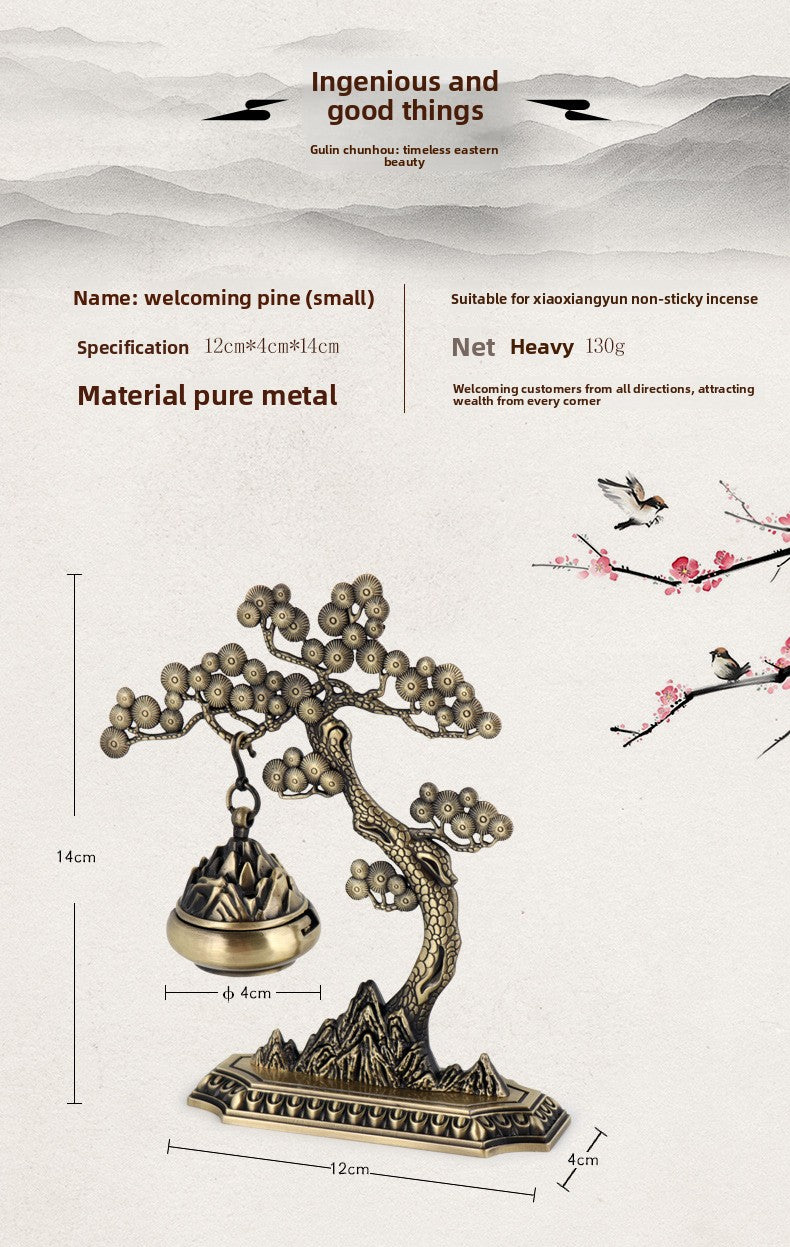 zensoullab Welcome Pine Chinese Style Aromatherapy Ornament Home Indoor Creative Incense Burner Sandalwood Hanging Incense Burner Incense Ceremony Tea Ceremony In Stock