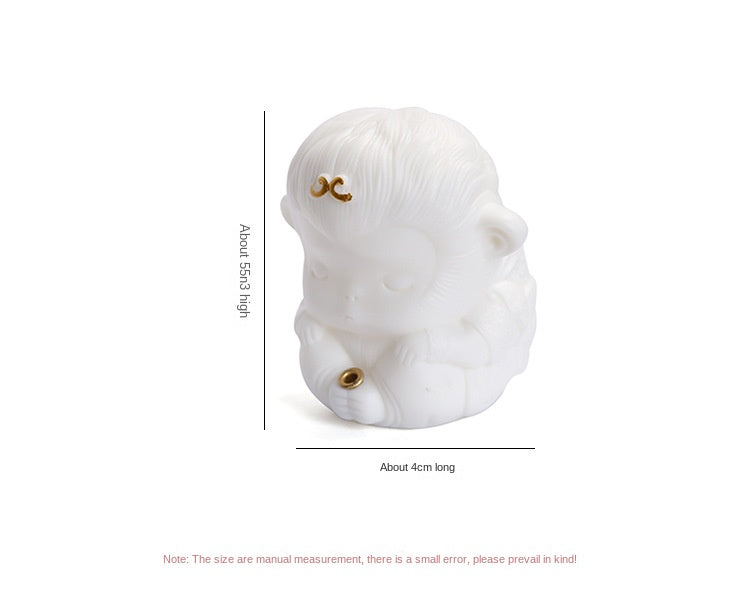 zensoullab Creative Cute Monkey Ceramic Aromatherapy Burner Ornament Soft Adorable Tea Pet Monkey Home Indoor Living Room Incense Holder