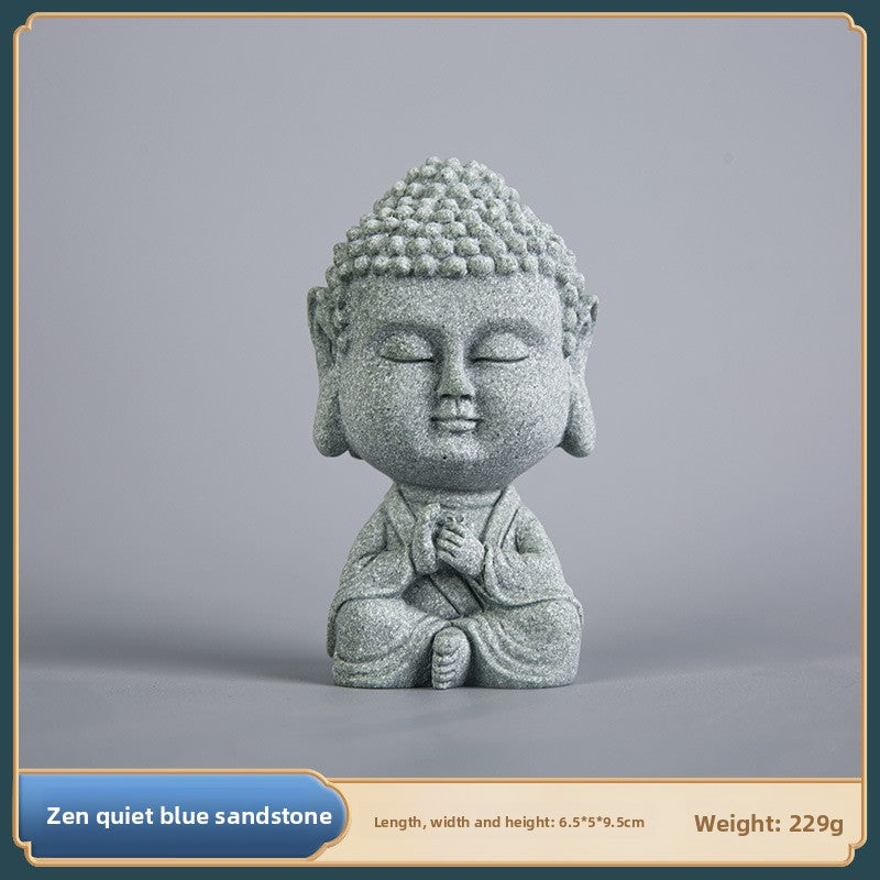 zensoullab Desktop Chinese Style Northern Wei Dynasty Buddha Statue Buddha Micro Landscape Fish Tank Landscaping Rockery Desktop Ornament Tea Pet Incense Decoration
