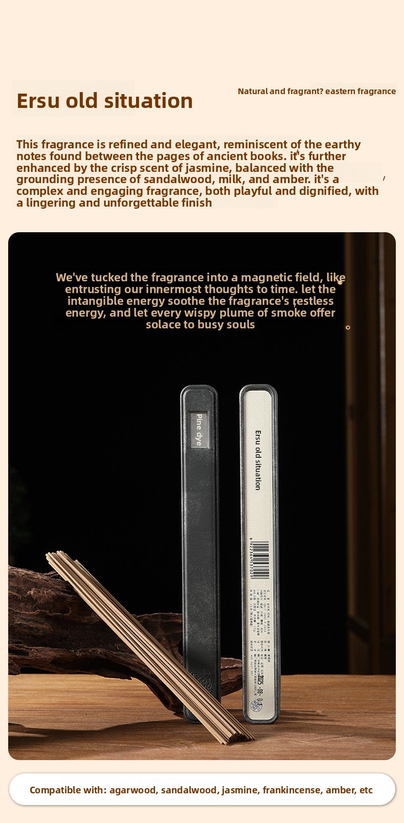 zensoullab Incense Sticks Agarwood Sandalwood Goose Pear Incense Indian Old Mountain Sandalwood Hainan Agarwood 10g Gift Box