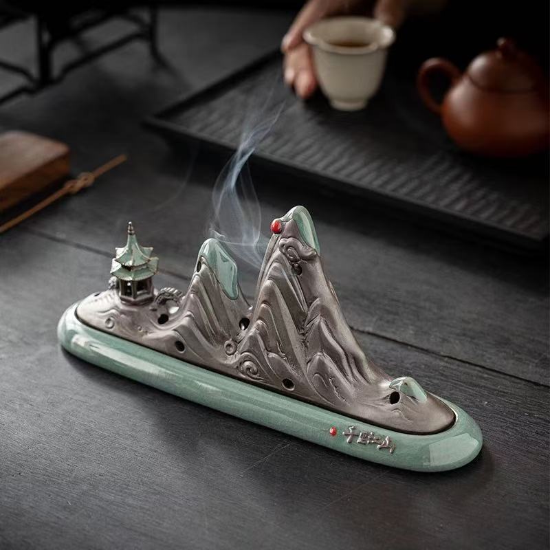 zensoullab Ceramic Incense Burner Sandalwood Burner Incense Box Incense Holder Incense Stick Agarwood Sandalwood Incense Burner Home Indoor Incense Home Decor