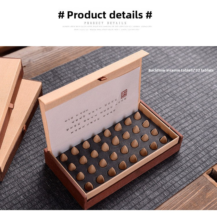zensoullab Natural Backflow Incense Pellets Agarwood Tower Incense Cones Sandalwood Incense Home Indoor Air Purification Incense Burner Aromatherapy Gift