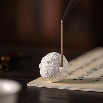 zensoullab White Porcelain Pixiu Incense Holder Wealth-Attracting Incense Holder Incense Burner Home Indoor Sandalwood Agarwood Incense Stand Incense Tray Desktop Ornament