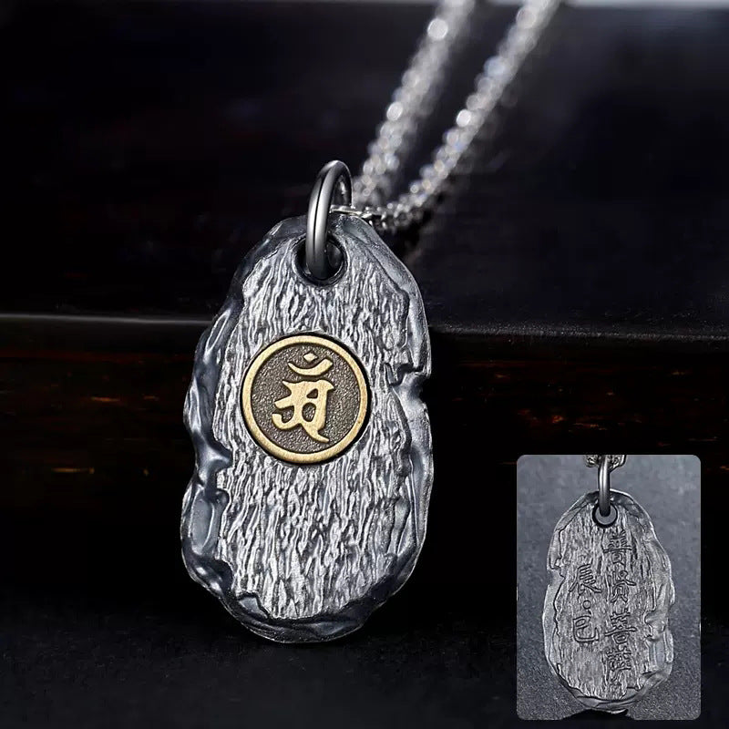 zensoullab Zodiac Buddha Eight Guardian Deities Pendant for Men and Women Twelve Zodiac Signs National Trend Ethnic Style Retro Imitation Thai Silver Vintage Necklace
