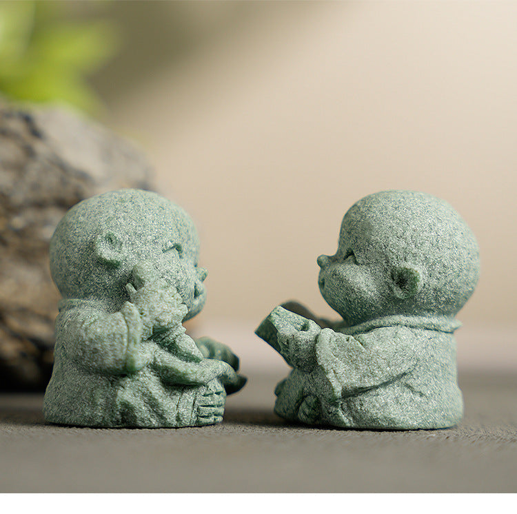zensoullab Chinese Tea Pet Zen Small Novice Landscape Ornament Flower Garden Bonsai Rockery Cute Healing Decoration