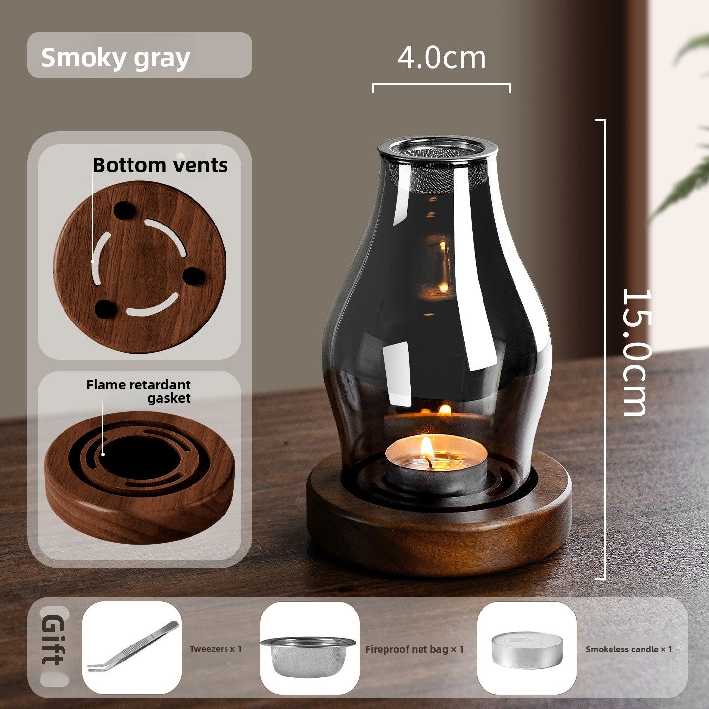 zensoullab Chinese Incense Burner Glass Incense Burner Agarwood Sandalwood Natural Incense Aromatherapy Incense Burner Candle Incense Lamp Incense Burner