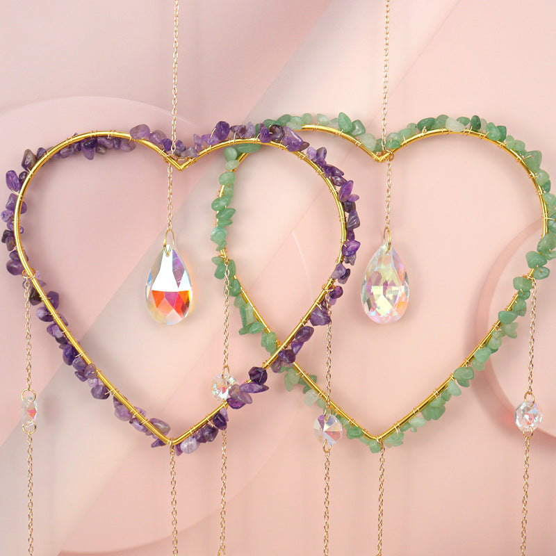 Zensoullab Amethyst Gravel Love Sun Catcher Sun Catcher Crystal Pendant Window Garden Lighting Pendant