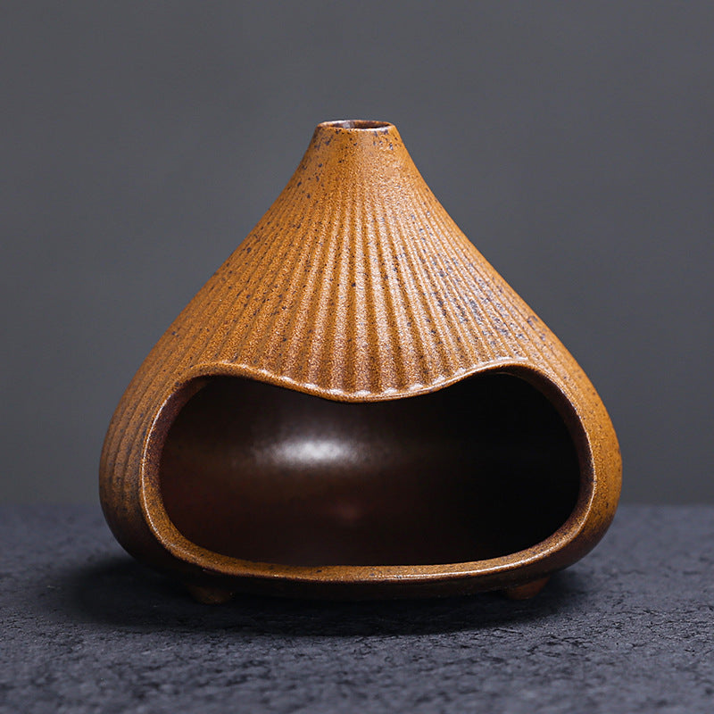 Ceramic Incense Burner Mount Fuji Small Wall Stove Cedar Sage Aromatherapy Burner Sacred Wood Purification Incense Burner Home Atmosphere Ornament
