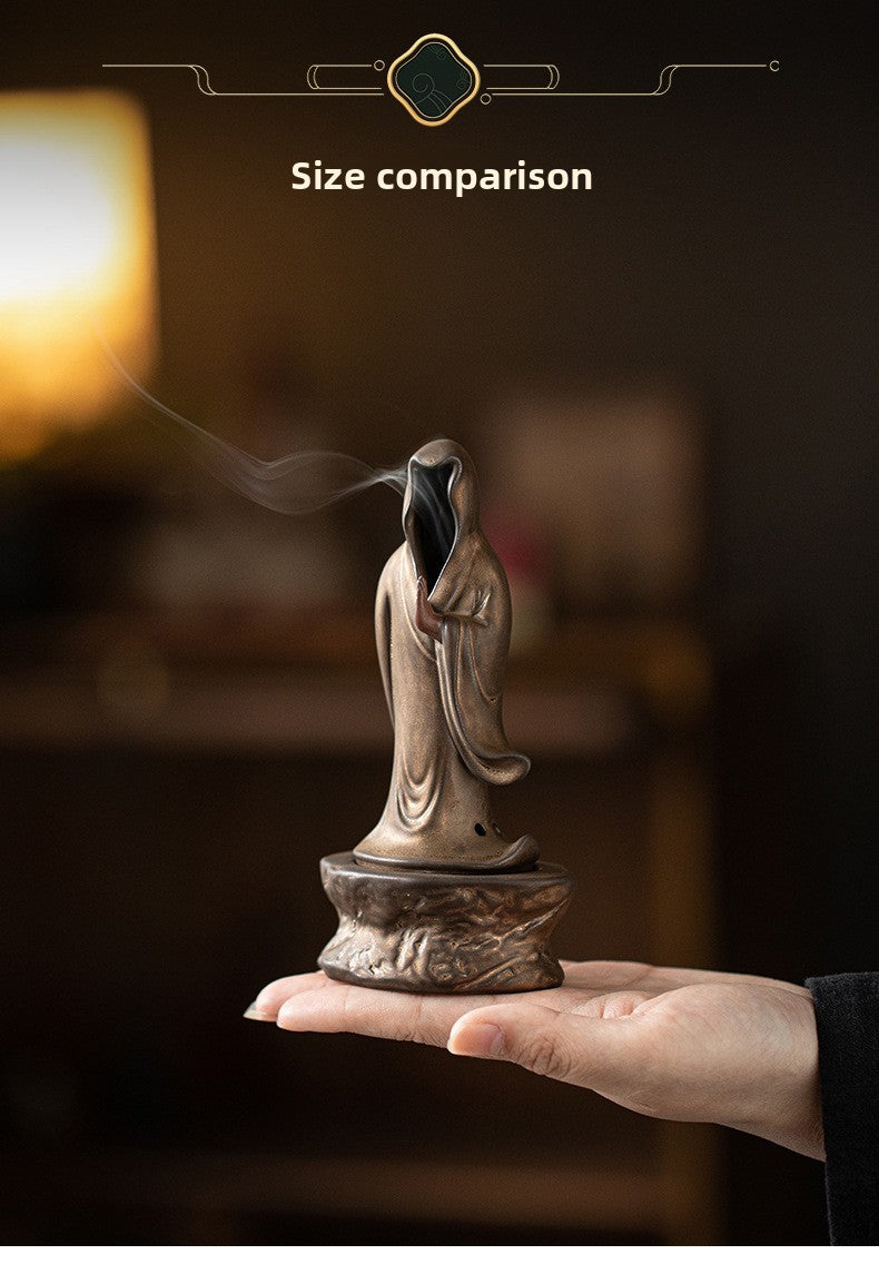 zensoullab Zen Style Formless Mini Incense Burner for Home Indoor Small Disc Incense Burner Tea Room Desktop Antique Incense Burner Small Ornament