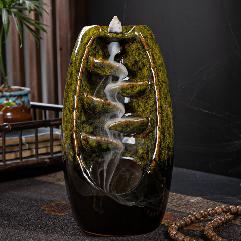zensoullab Backflow Incense Burner Left and Right Fengyuan Kiln Change Antique Incense Large Home Creative Ornament Home Decor