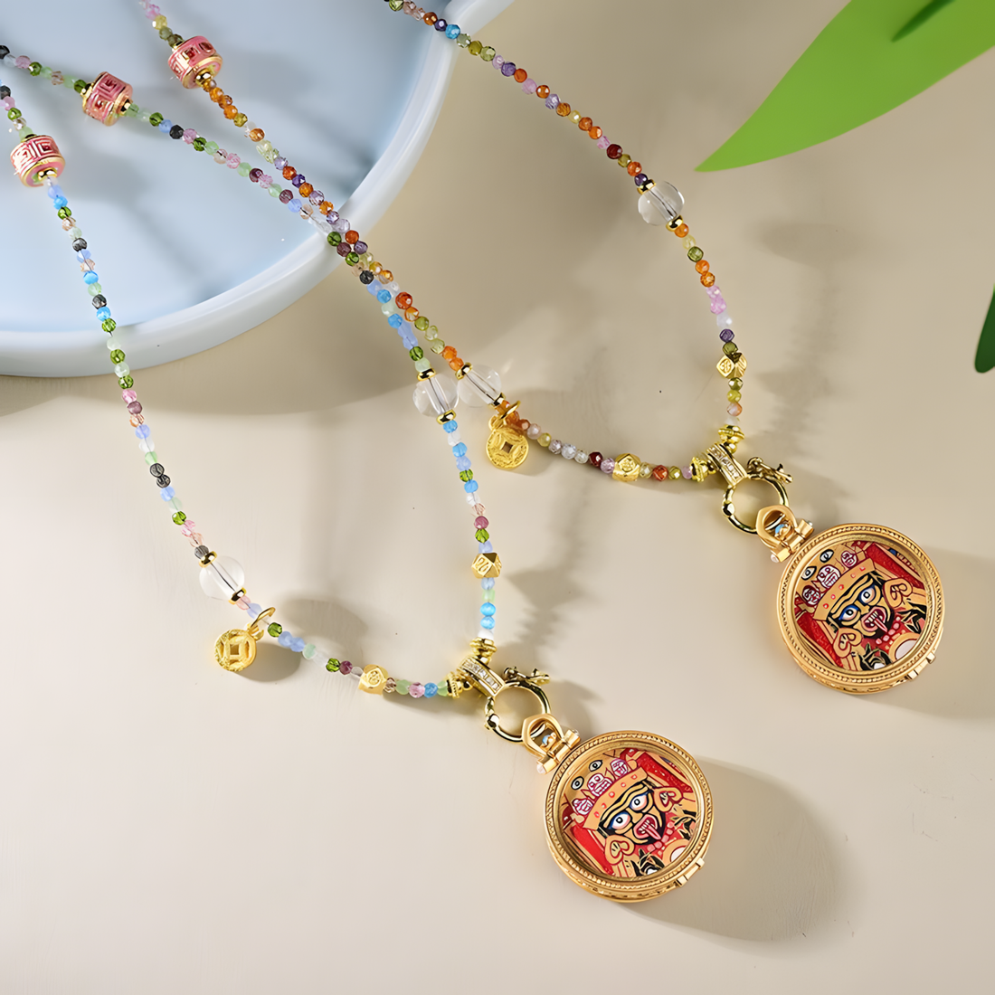 Zensoullab “Guardian of Energy” Handcrafted Beaded Necklace with Tibetan Talisman