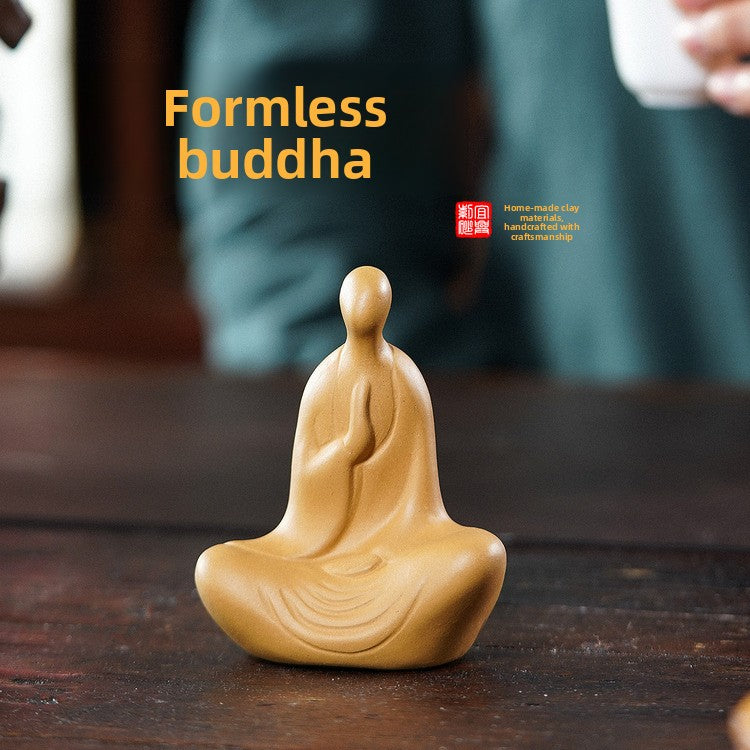 zensoullab Yixing Zisha Tea Pet Formless Buddha Tea Ceremony Tea Set Ornament Duan Clay Little Sha Mi Zen Little Monk Can Be Cultivated