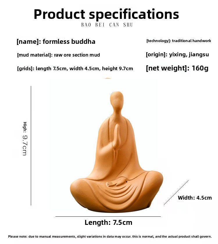 zensoullab Clay Yixing Zisha Zen Buddha Small Monk Can Cultivate Mind Handmade Tea Pet Tea Ceremony Accessories Home Decoration