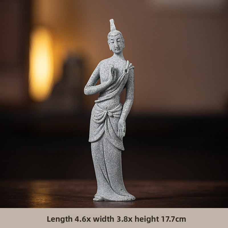 zensoullab Zen Style Chinese Qing Sand Dunhuang Flying Figure Small Ornament Creative Fish Tank Micro Landscape Potted Plant Gardening Decoration Display