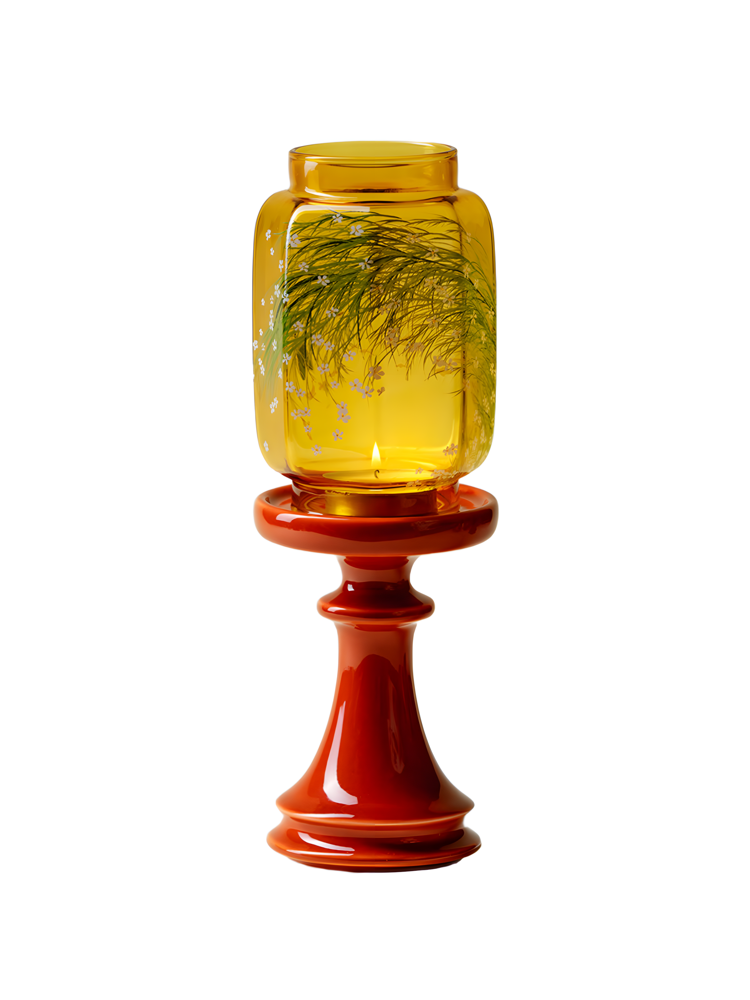 zensoullab Serenity Meadow Oriental Candle Holder (3 Colors)｜Handcrafted Glass & Ceramic Lamp for Meditation