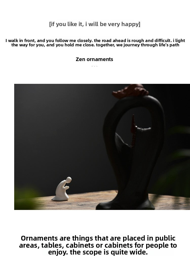 zensoullab Zen Ceramic Formless Buddha Figure Tea Ceremony Accessories Desktop Decoration White Porcelain Little Monk Bonsai Fish Tank Home Ornament