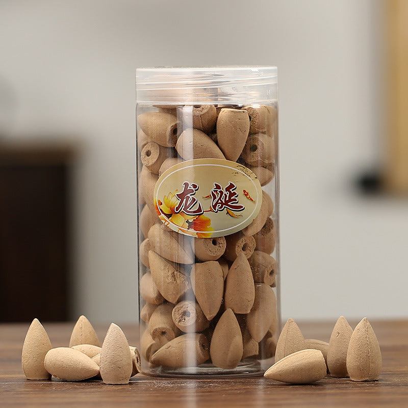zensoullab Spring Reverse Plastic Bucket Flowing Incense Sandalwood 80 Pieces Reverse Flowing Incense Pellets Indoor Tower Incense Aromatherapy Incense