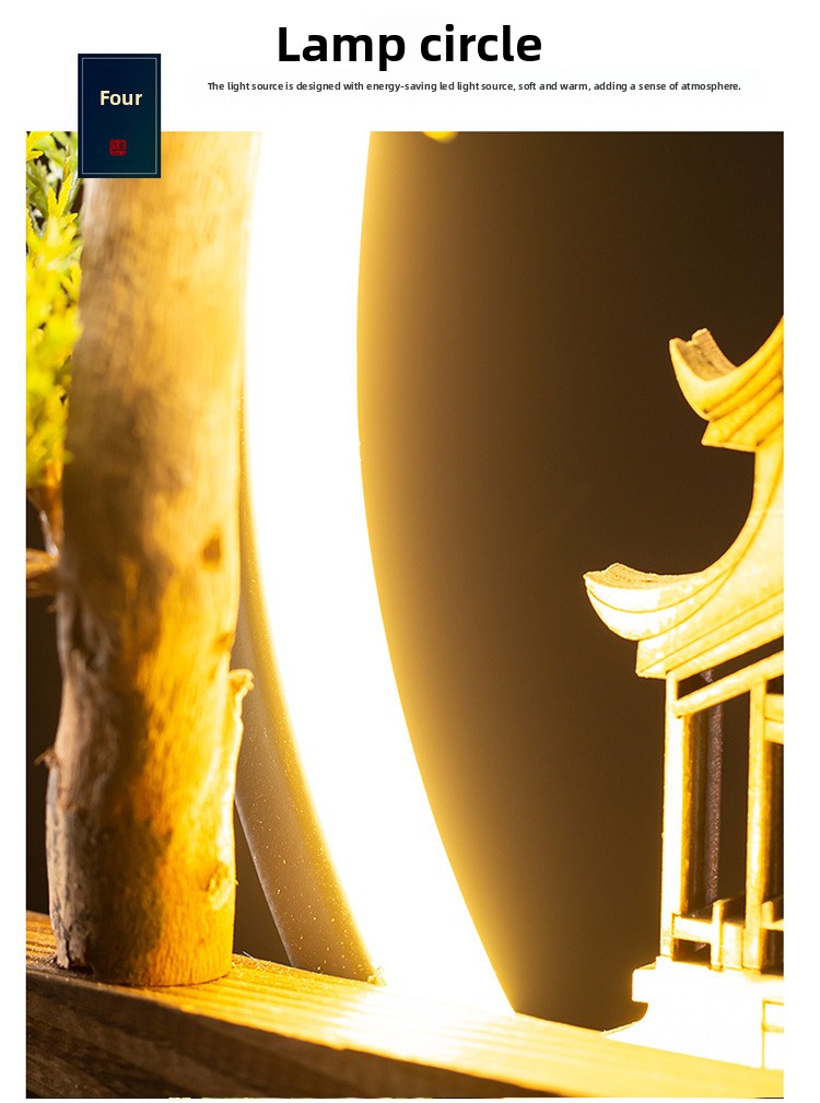 Zensoullab Ceramic Backflow Incense Burner Led Night Light Incense Decoration New Chinese Hallway TV Cabinet Dongting Lake Gift Incense