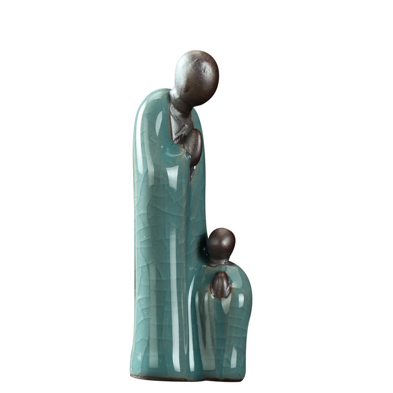zensoullab Zen Ceramic Formless Buddha Desktop Decoration Home Ornament Fish Tank Potted Plant Landscaping Little Monk Living Room Tea Pet Figure