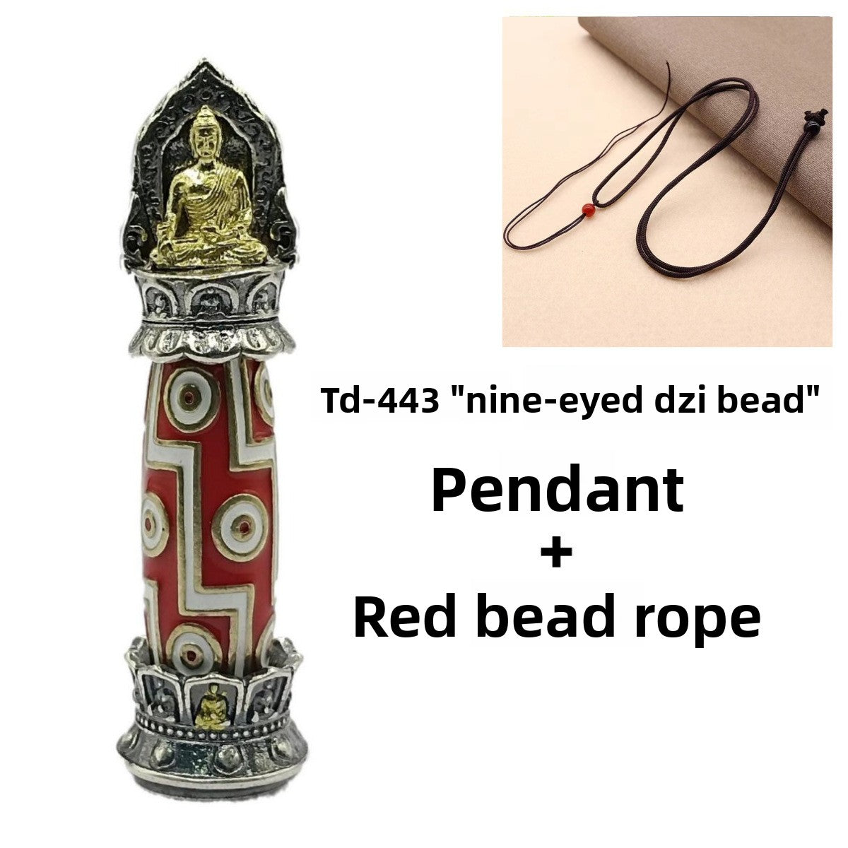 Zensoullab Retro Tibetan Dzi Bead Pendant Men's and Women's Same Ethnic Style Rotatable Personality Literary Style Necklace