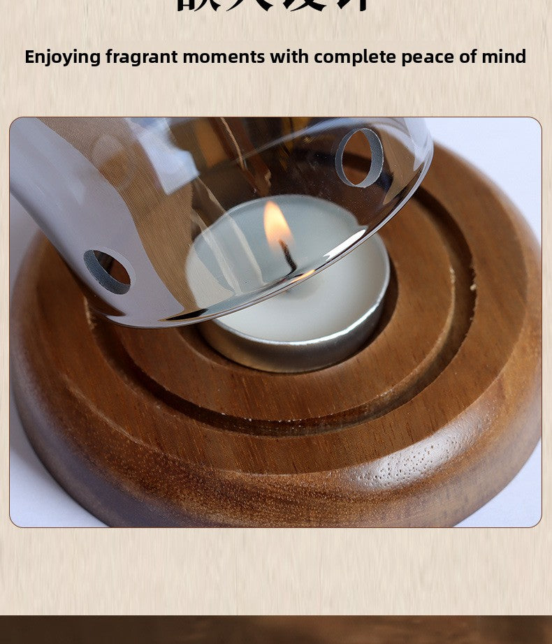zensoullab Fireproof Candle Incense Burner Agarwood Wood Chips Aromatherapy Lamp Glass Incense Burner Glass Candle Holder Aromatherapy Lamp