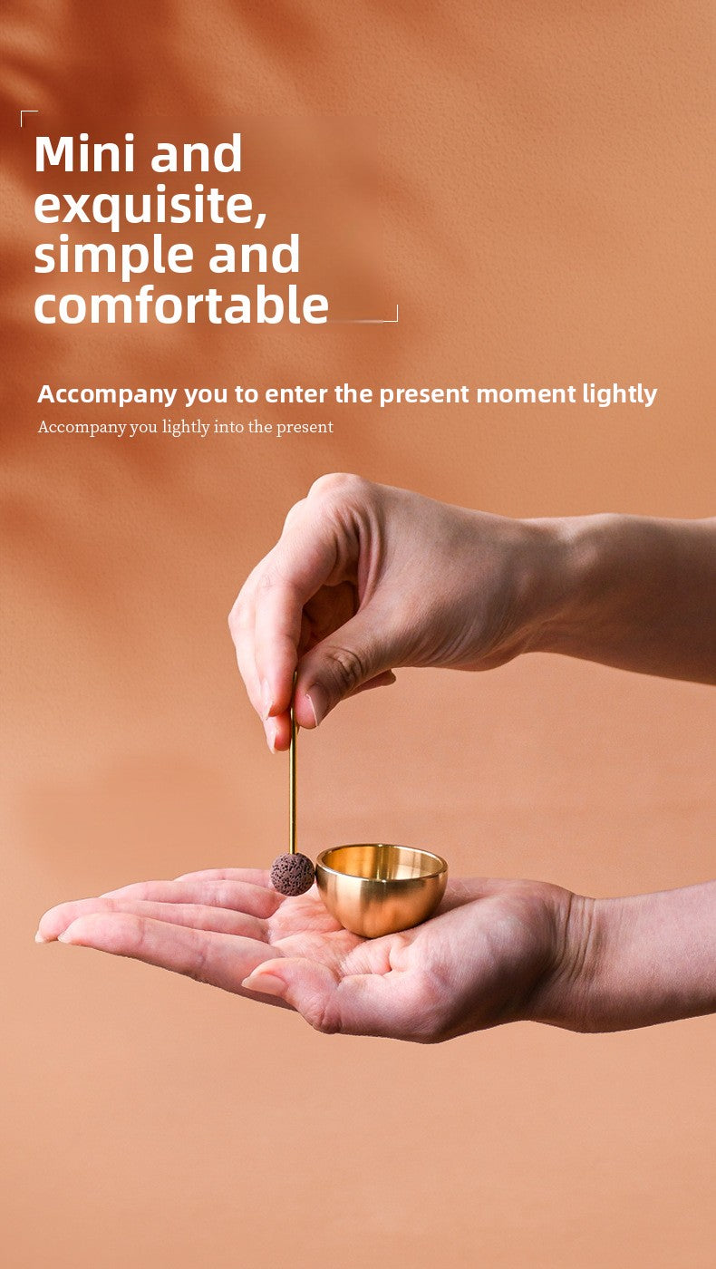 zensoullab Mini Singing Bowl Essential Oil Ornament Handmade Copper Bowl Sound Therapy Meditation Relaxation Stress Relief Gift