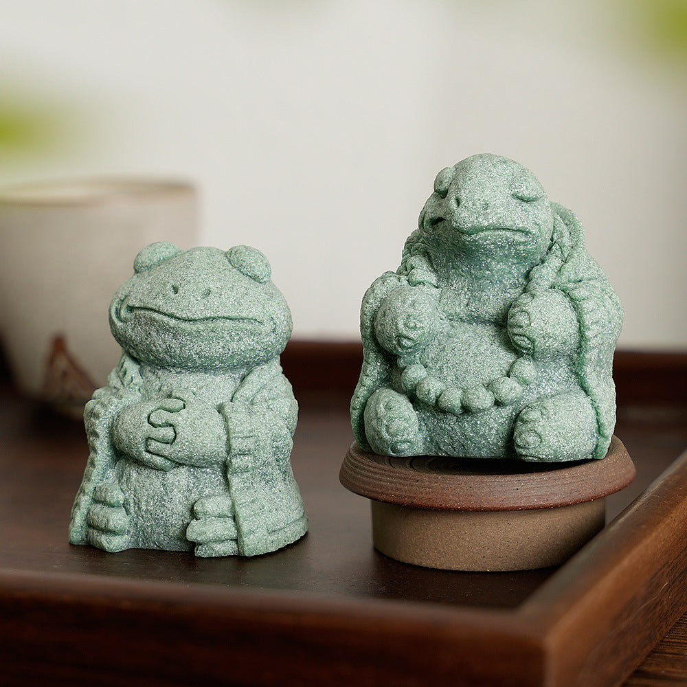 zensoullab Green Sandstone Micro Landscape Fish Tank Ornament Bonsai Creative Personalized Craft Desktop Decoration Healing Craft