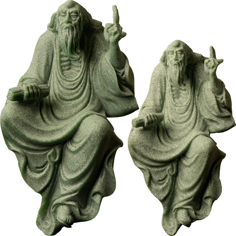 zensoullab New Chinese Style Small Ornaments National Style Desktop Landscaping Flowing Water Zen Style Bogu Rack Decoration Scene Layout Laozi Sculpture
