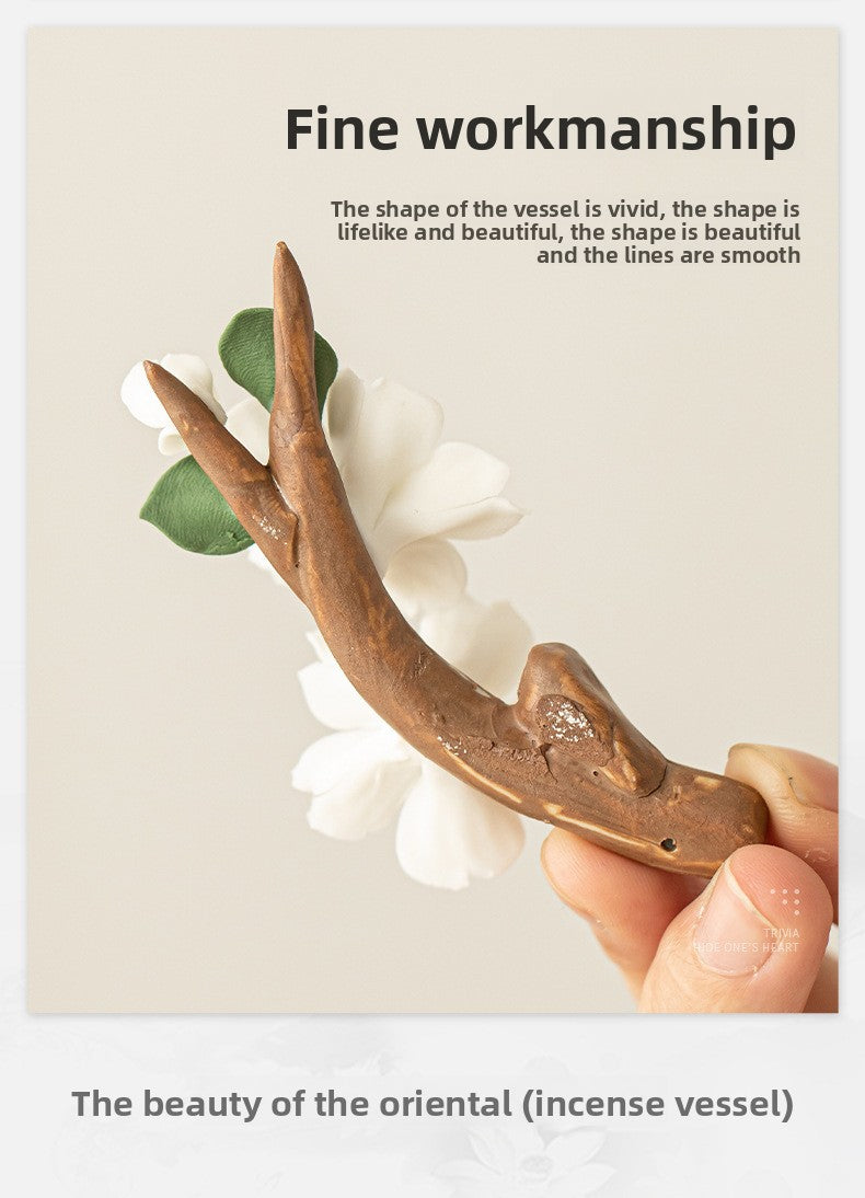 zensoullab Ceramic Apple Blossom Incense Holder