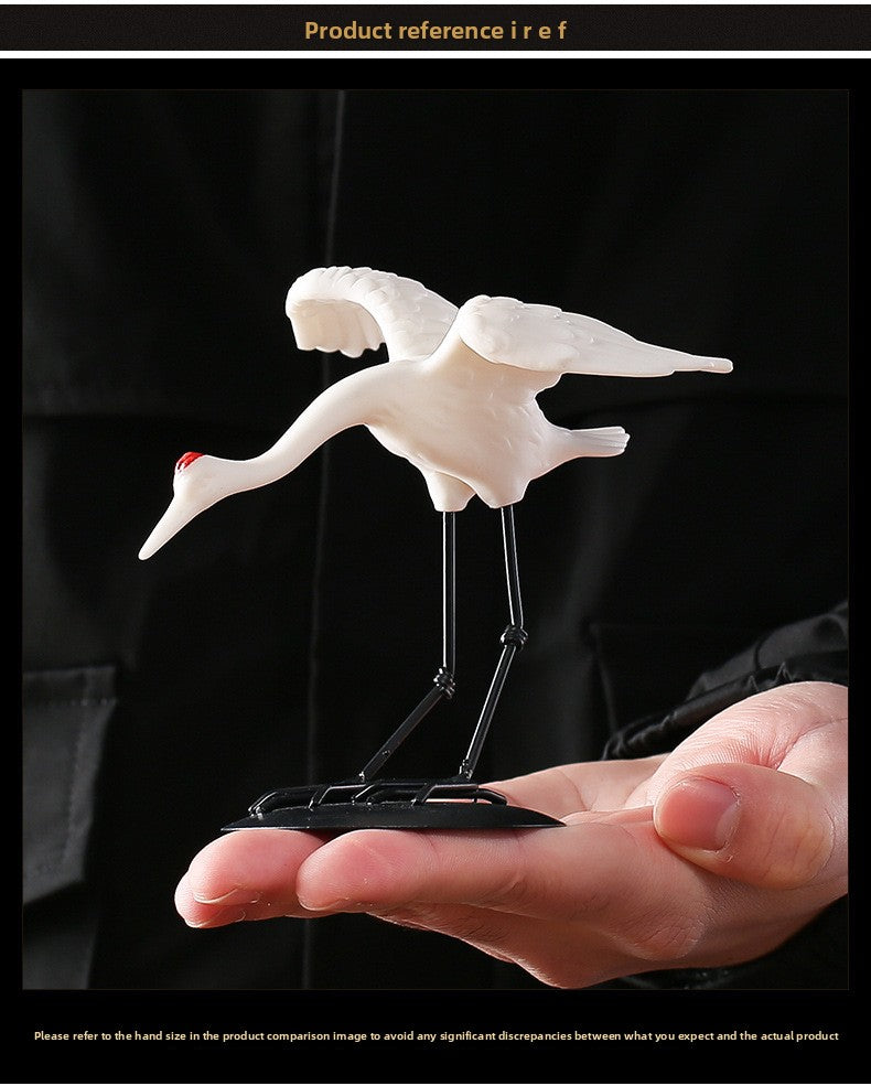 zensoullab Ceramic Crane Animal Red-crowned Crane Ornament New Chinese Style Potted Plant Fake Mountain Water Landscape Micro Landscape Desktop Decoration
