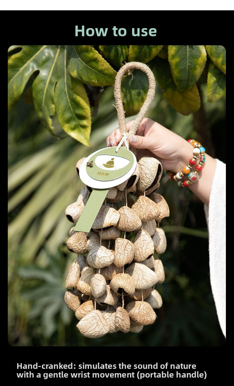 zensoullab Van Wood Fruit South African Fruit Shell Rattle Natural Plant Concert Accompaniment Small Sound Beam White Noise Healing Hand Wind Chime