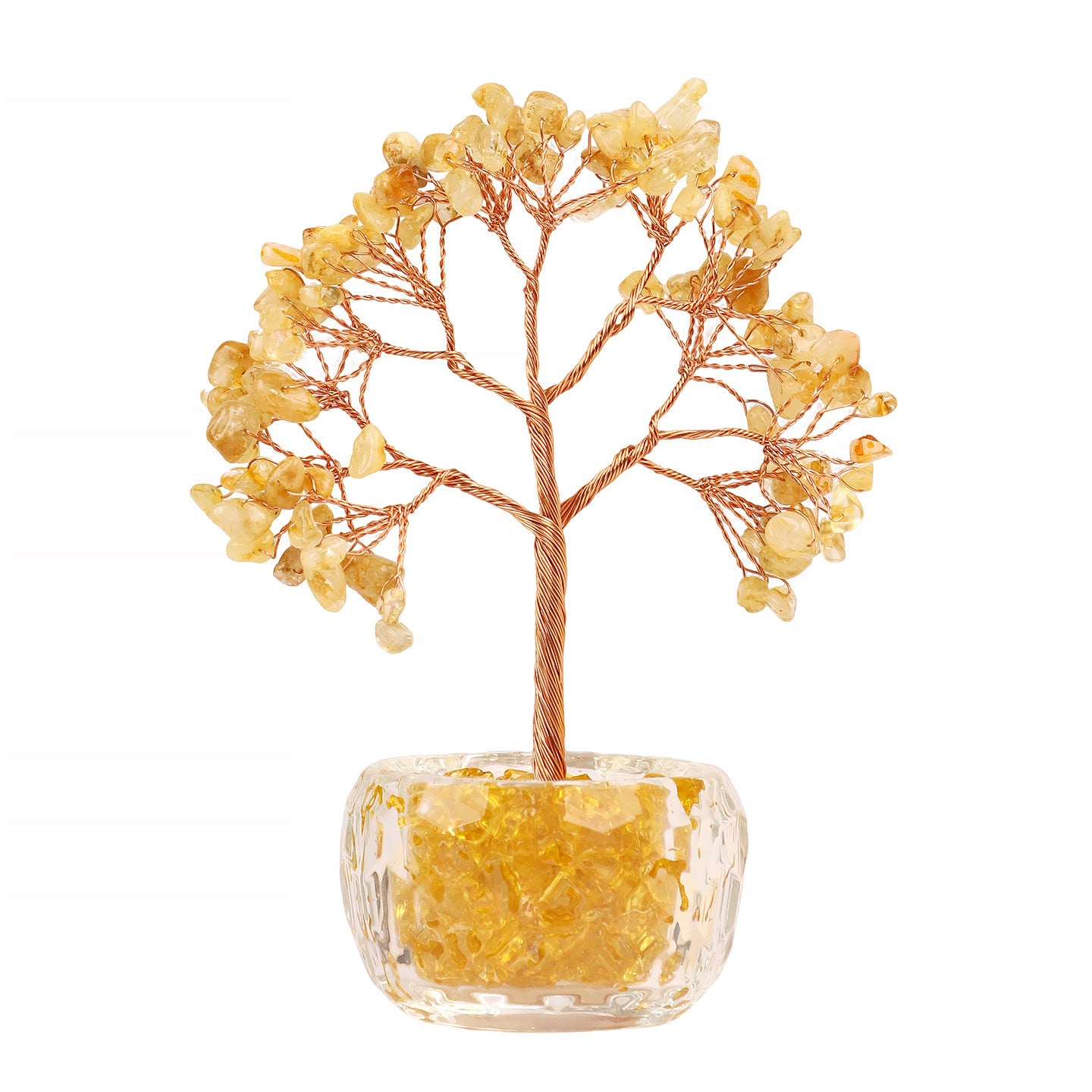 zensoullab Natural Crystal Tree Citrine Money Tree Crystal Tree of Life Wealth Tree Office Crystal Ornament