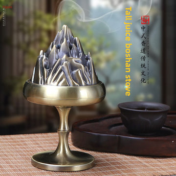 zensoullab High Rise Mountain Furnace Chinese Style Incense Burner Creative Home Indoor Antique Zen Ornament Incense Ceremony Study Tea Room Incense Burner