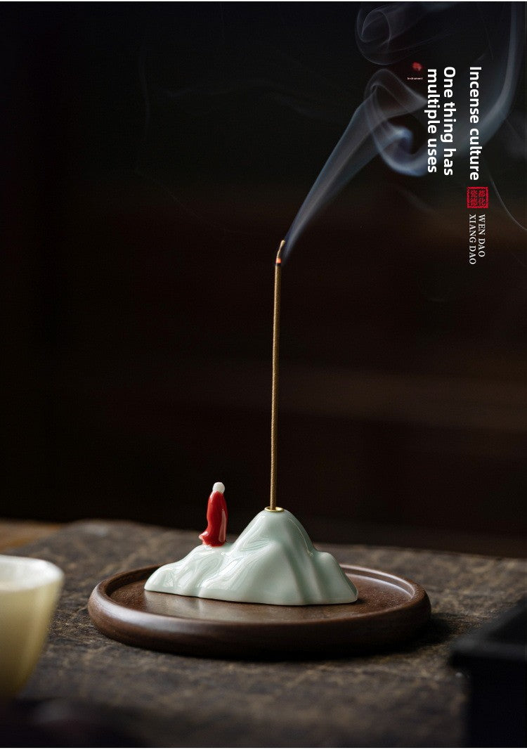 zensoullab Zen Rockery Incense Holder Ornament Tea Ceremony Incense Burner Tea Room Living Room Home Aromatherapy Burner Incense Stand Creative Incense Tool Sandalwood