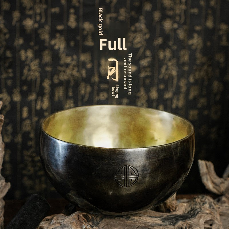 Zensoullab Nepal Handmade Buddha Bowl Xizang Himalaya Bowl Ugyen Double Color Full Moon Himalaya Bowl Copper Chime Stone Yoga Healing Meditation Himalaya Bowl