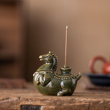 Zensoullab Tangma Celadon Line Incense Holder Ceramic Immediately Rich Creative Tea Table Decoration Vertical Incense Holder Gift Incense Holder Incense Ceremony