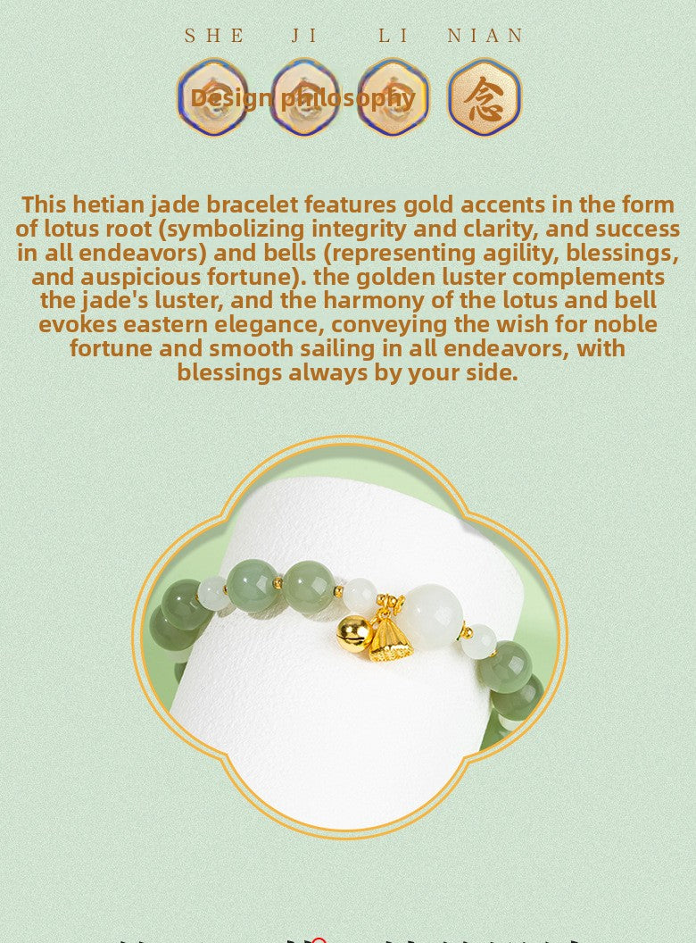 Zensoullab Natural Xinjiang Hetian Jade ICE CLEAR White Bracelet Female National Style Niche Bracelet