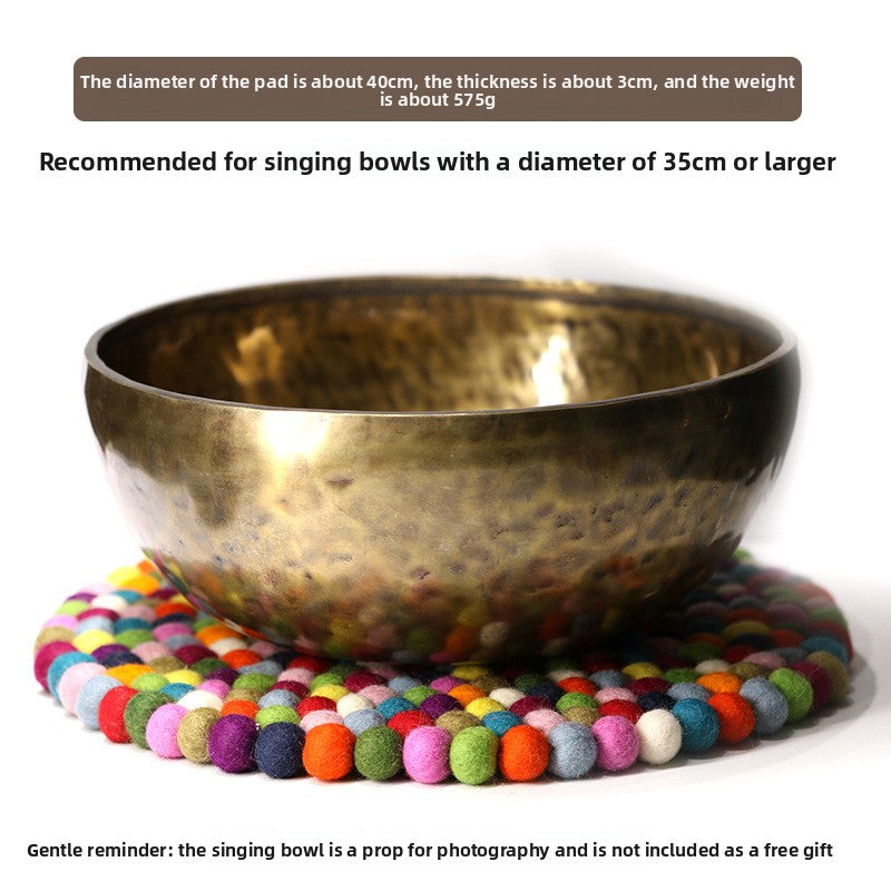 zensoullab Nepal Handmade Wool Felt Mat Round Ball Wool Ball Mat Bowl Mat Coaster Incense Burner Ritual Tool Mat Direct Supply
