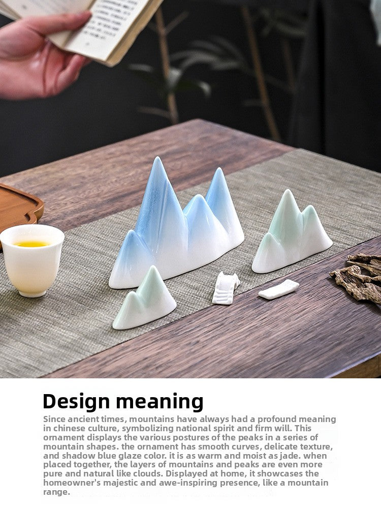 zensoullab Ceramic Rockery Handmade Zen Ornament New Chinese Style Living Room Tea Room Study Pen Holder Entrance Micro Landscape Fish Tank Decoration