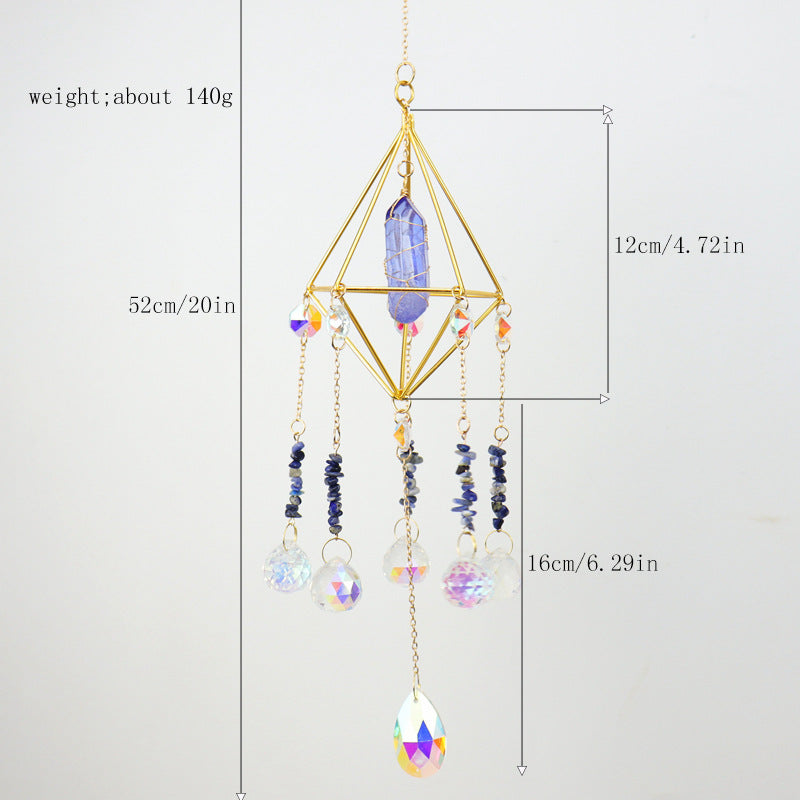 zensoullab Crystal Sun Catcher Air Rack Natural Crystal Column Lamp Prism Pendant Crystal Hanging Garden Decoration