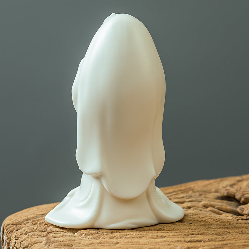 zensoullab Premium Ceramic Guanyin Bodhisattva Home Decoration Cute Desktop Ornament Office Entrance Peace Car Gift