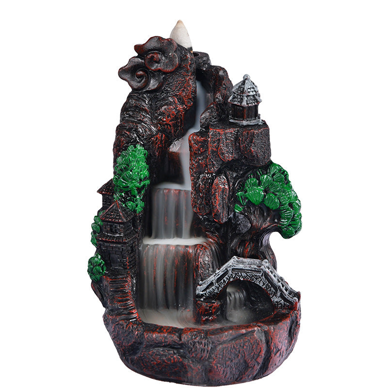 zensoullab Backflow Incense Sandalwood Indoor Aromatherapy Burner Home Living Room Resin Mountain Water Creative Small Ornament Incense Burner