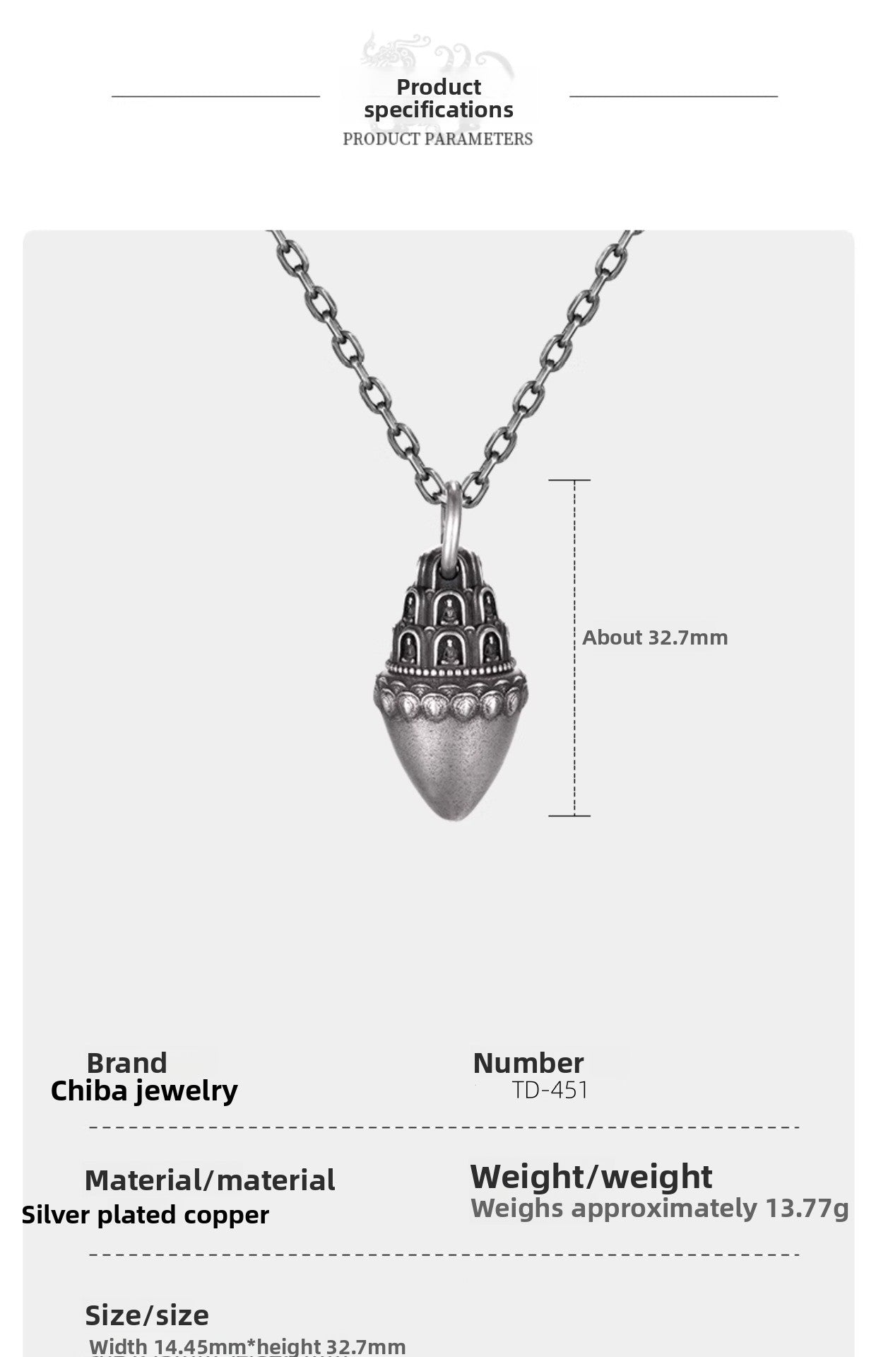zensoullab Buddha Pagoda Pendant Thai Silver Unisex Tibetan Chinese Style Retro Hanging Pendant Tibetan Style Protective Buddha Pendant