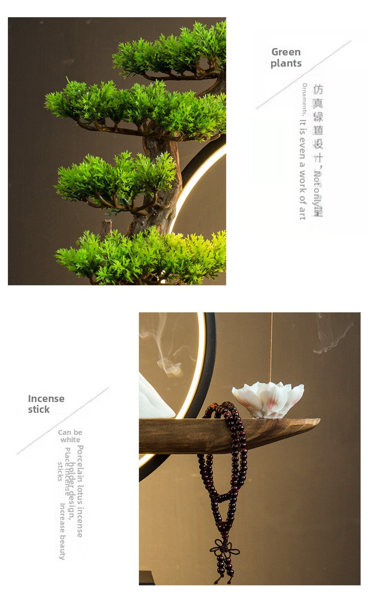 zensoullabled Lamp Circle Base Zen Backflow Incense Burner Chinese Style Home Entrance Decoration Office Tea Room Aromatherapy Burner Household