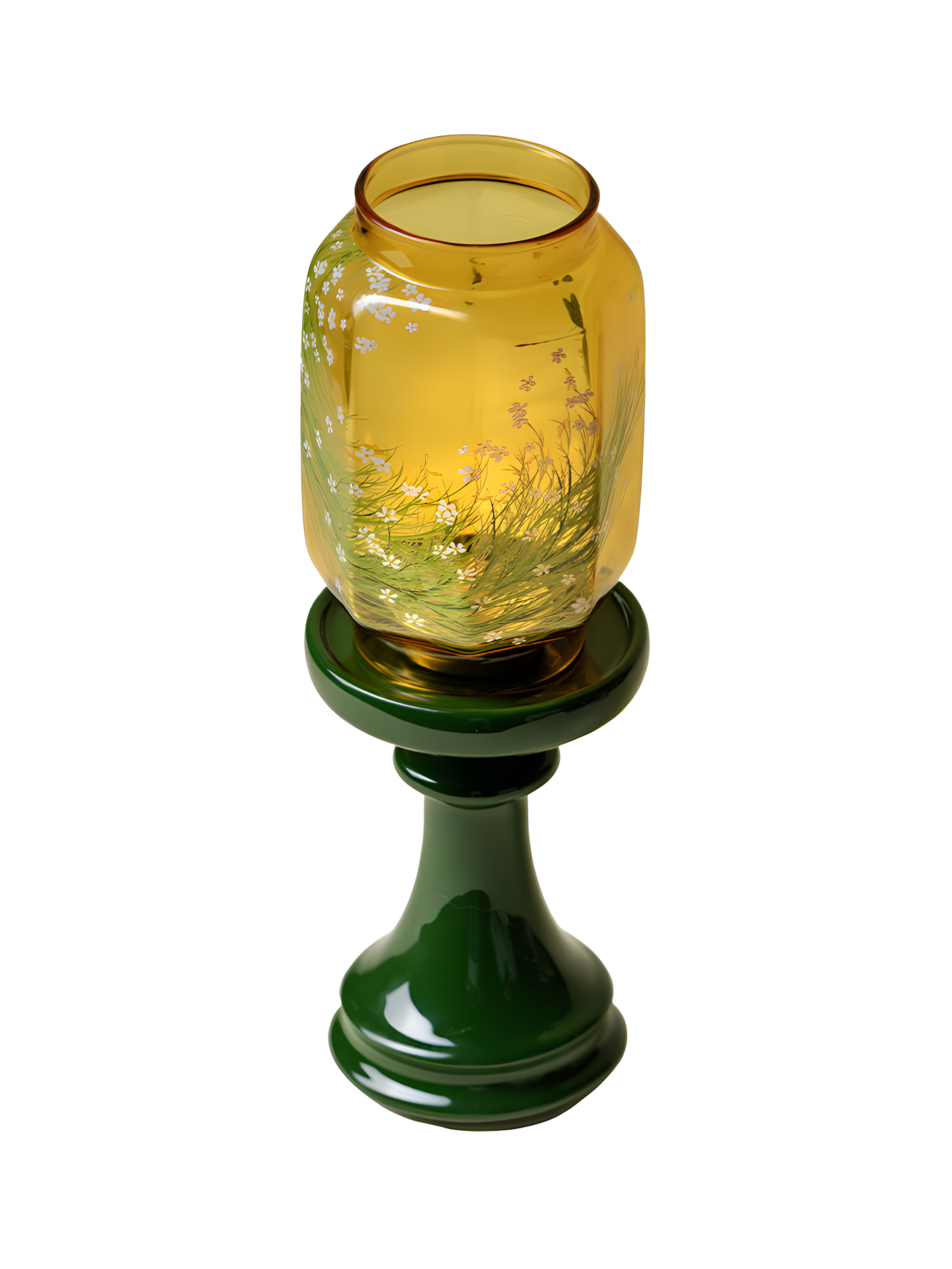 zensoullab Serenity Meadow Oriental Candle Holder (3 Colors)｜Handcrafted Glass & Ceramic Lamp for Meditation