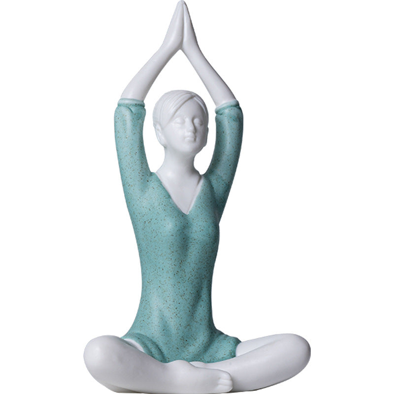zensoullab Simple Ceramic Crafts Purple Clay Yoga Girl Modern Ornament Creative Figure Artwork Yoga Studio Gift